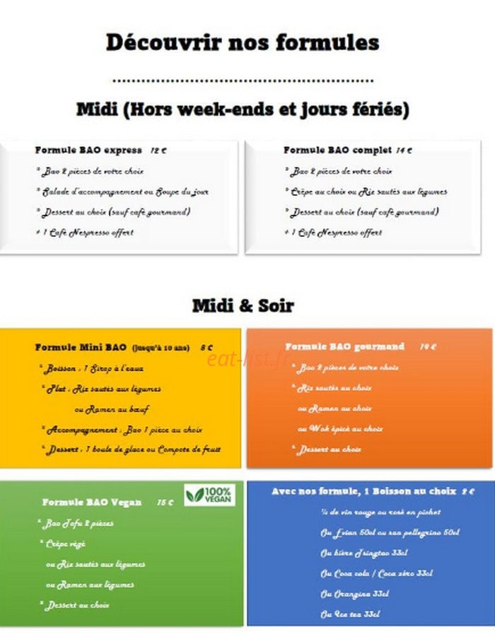 Maison Bao's — carte page 5