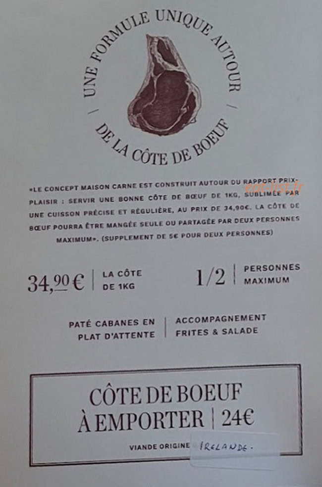 Maison Carne — carte page 1
