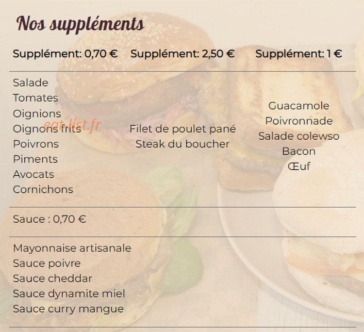 Make Your Burger — carte page 4