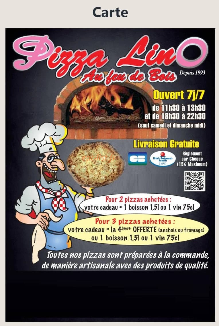 Pizza Lino — carte page 1