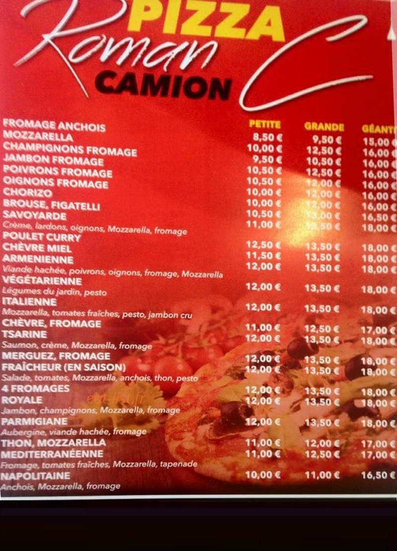 Pizza Roman C — carte page 2