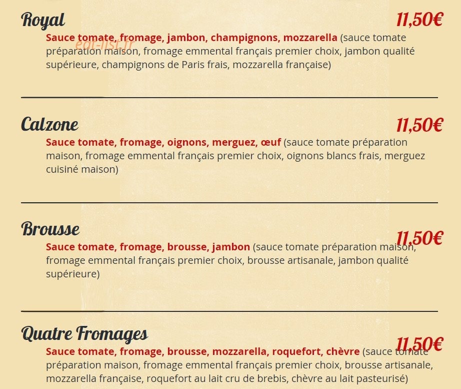 Pizza-Street — carte page 4