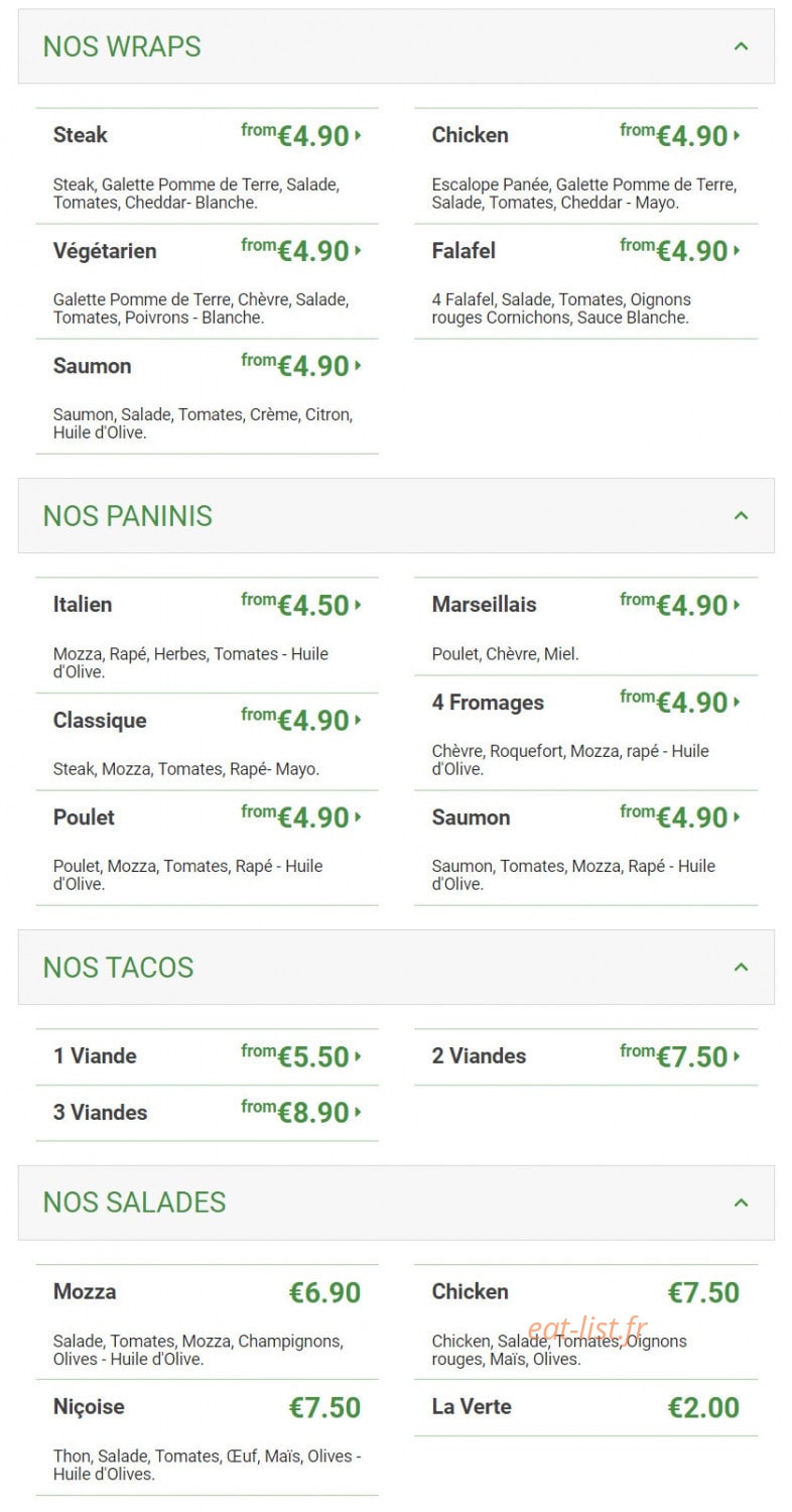 RapidoFood — carte page 2