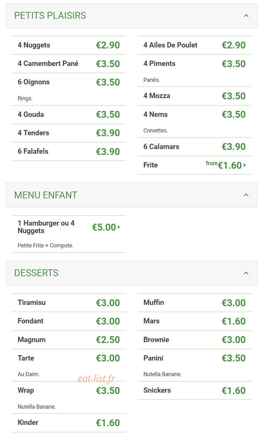RapidoFood — carte page 3