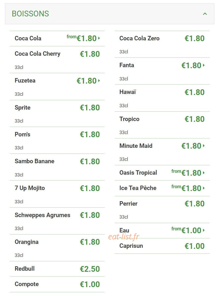 RapidoFood — carte page 4
