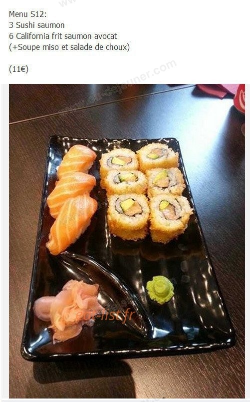 Shuriken Sushi — carte page 1