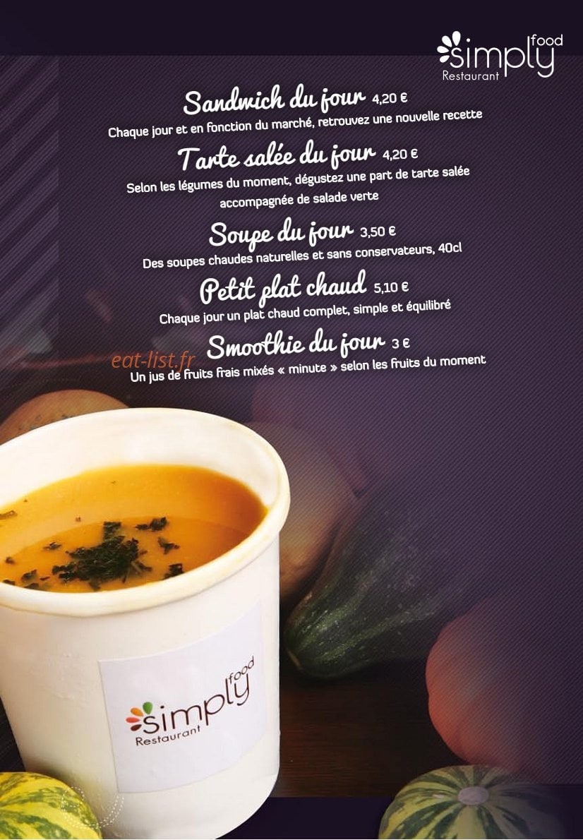 Simply Food — carte page 3