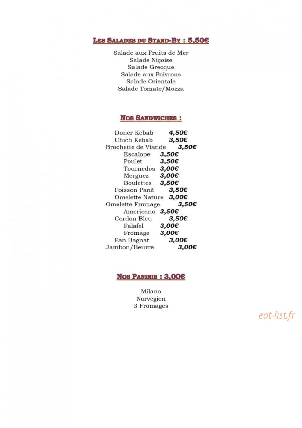 Stand- By — carte page 1