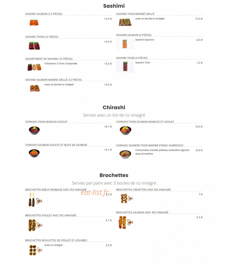 Sushi Myori — carte page 8