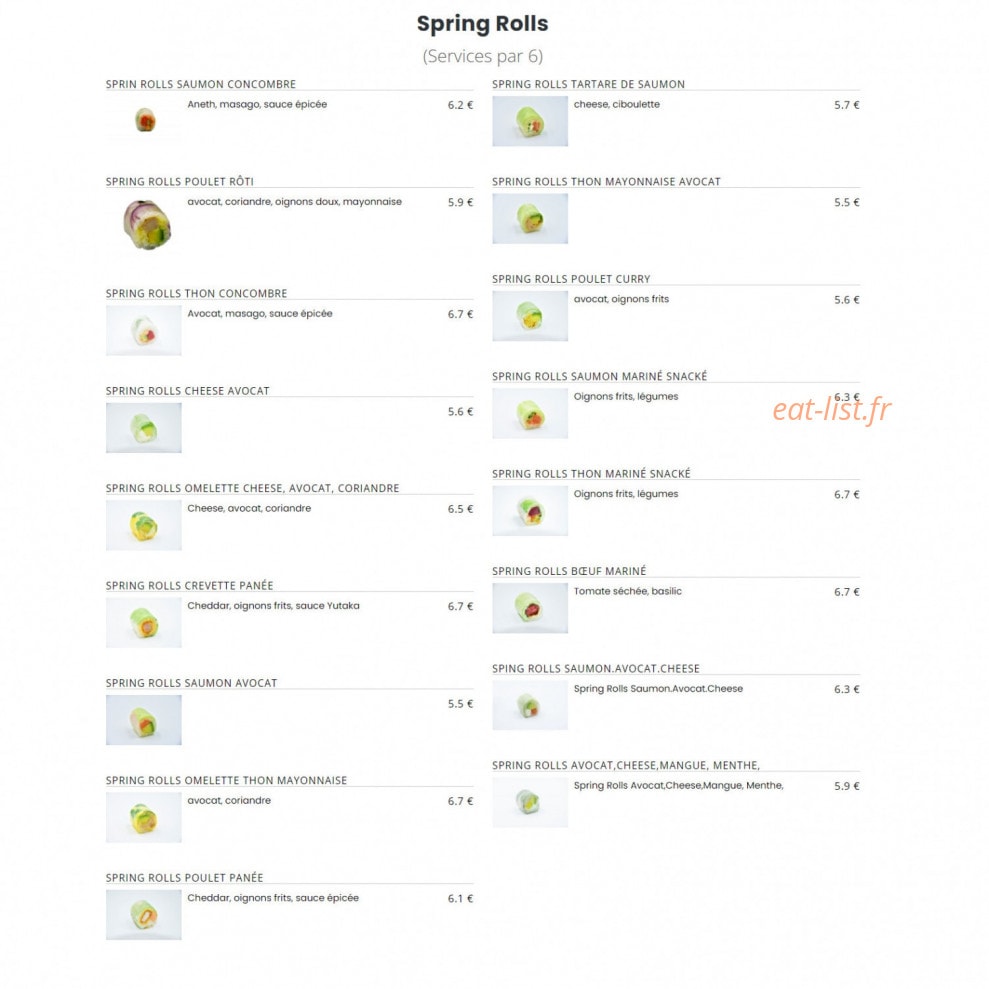 Sushi Myori — carte page 6