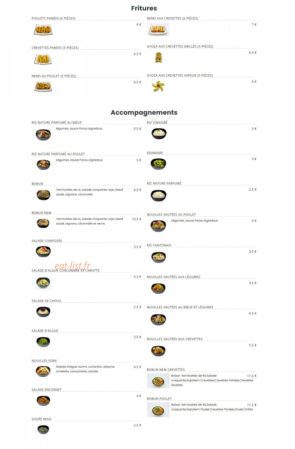 Sushi Myori — carte page 9