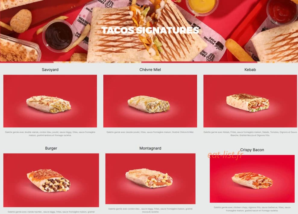 Tacos Avenue — carte page 2