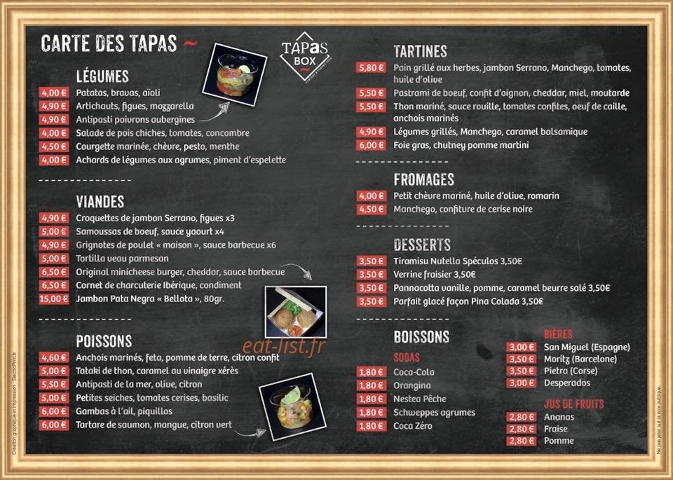 Tapas box — carte page 2