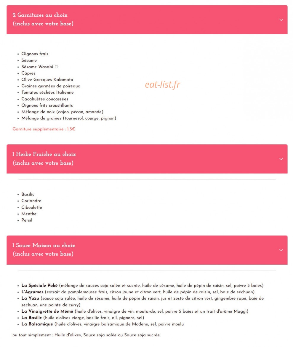 La Fresh Cantine — carte page 2