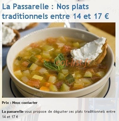 La Passarelle — carte page 2
