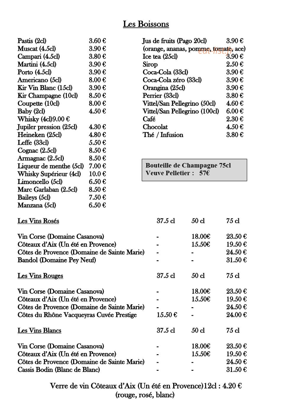 La Terrasse Des Embruns — carte page 2
