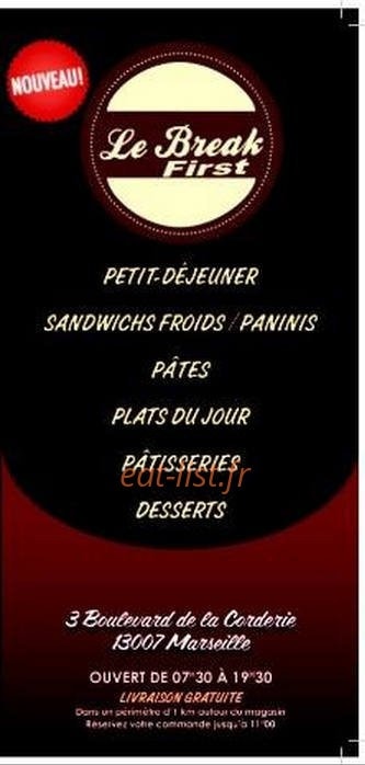 Le Break First — carte page 1