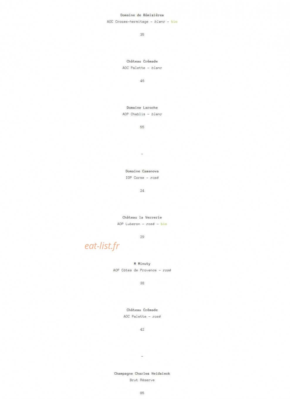 Le Comptoir d'Endoume — carte page 4