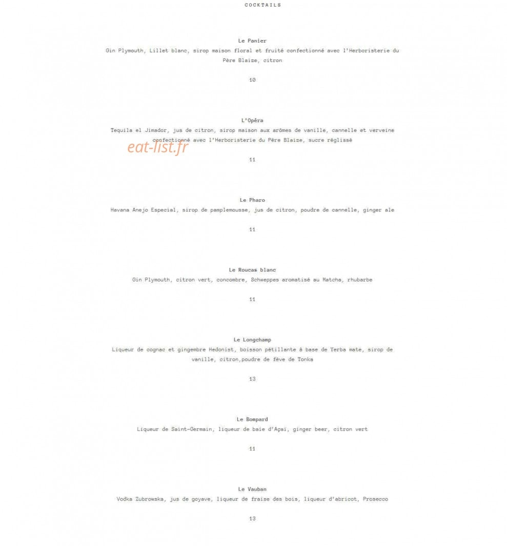 Le Comptoir d'Endoume — carte page 2