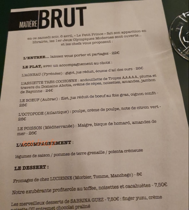 Matiere Brut — carte page 1