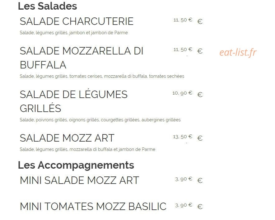 Mozz'Art Pizza — carte page 5