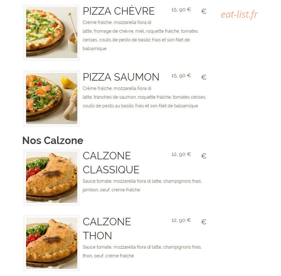 Mozz'Art Pizza — carte page 2
