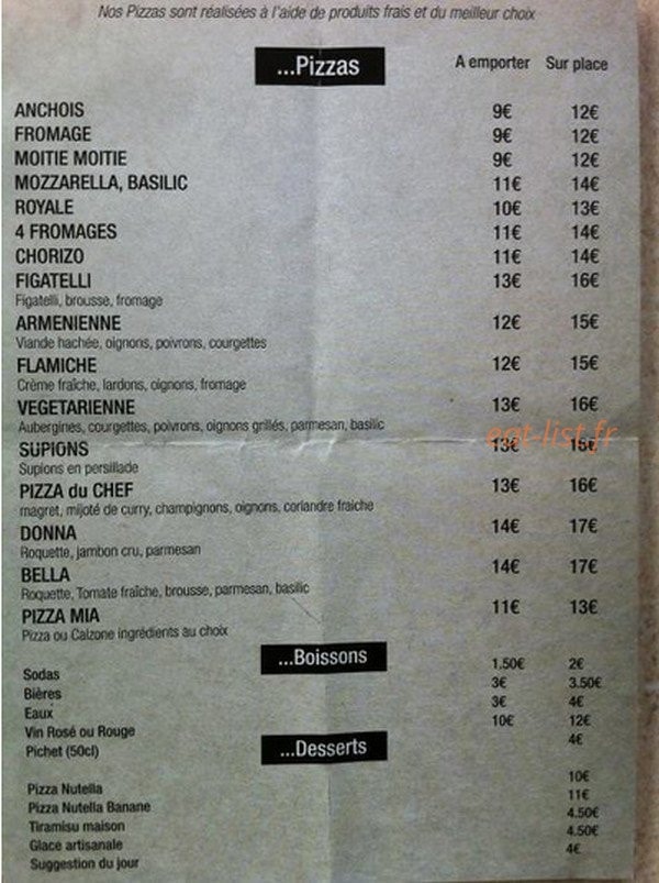 O' Ventre sur Pâte — carte page 1