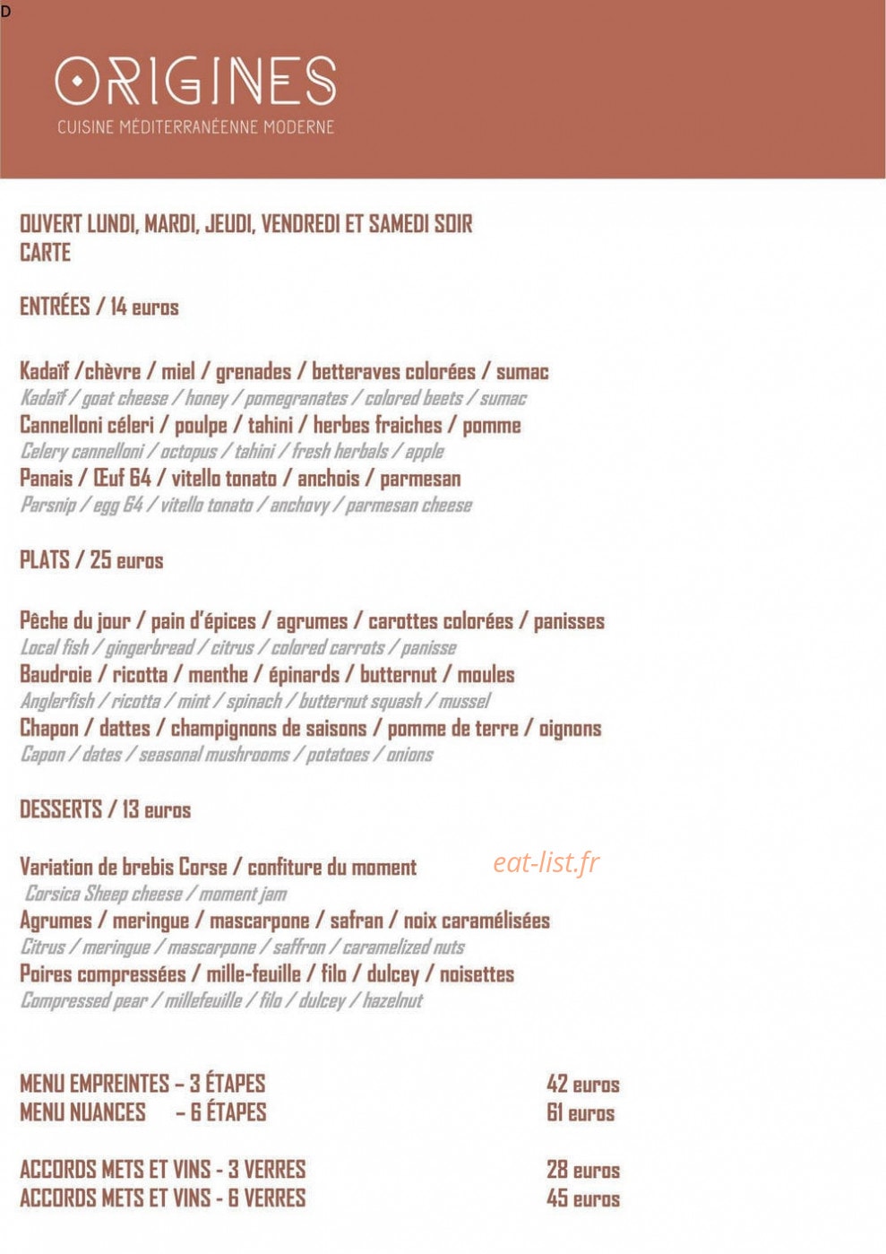 Origines — carte page 1