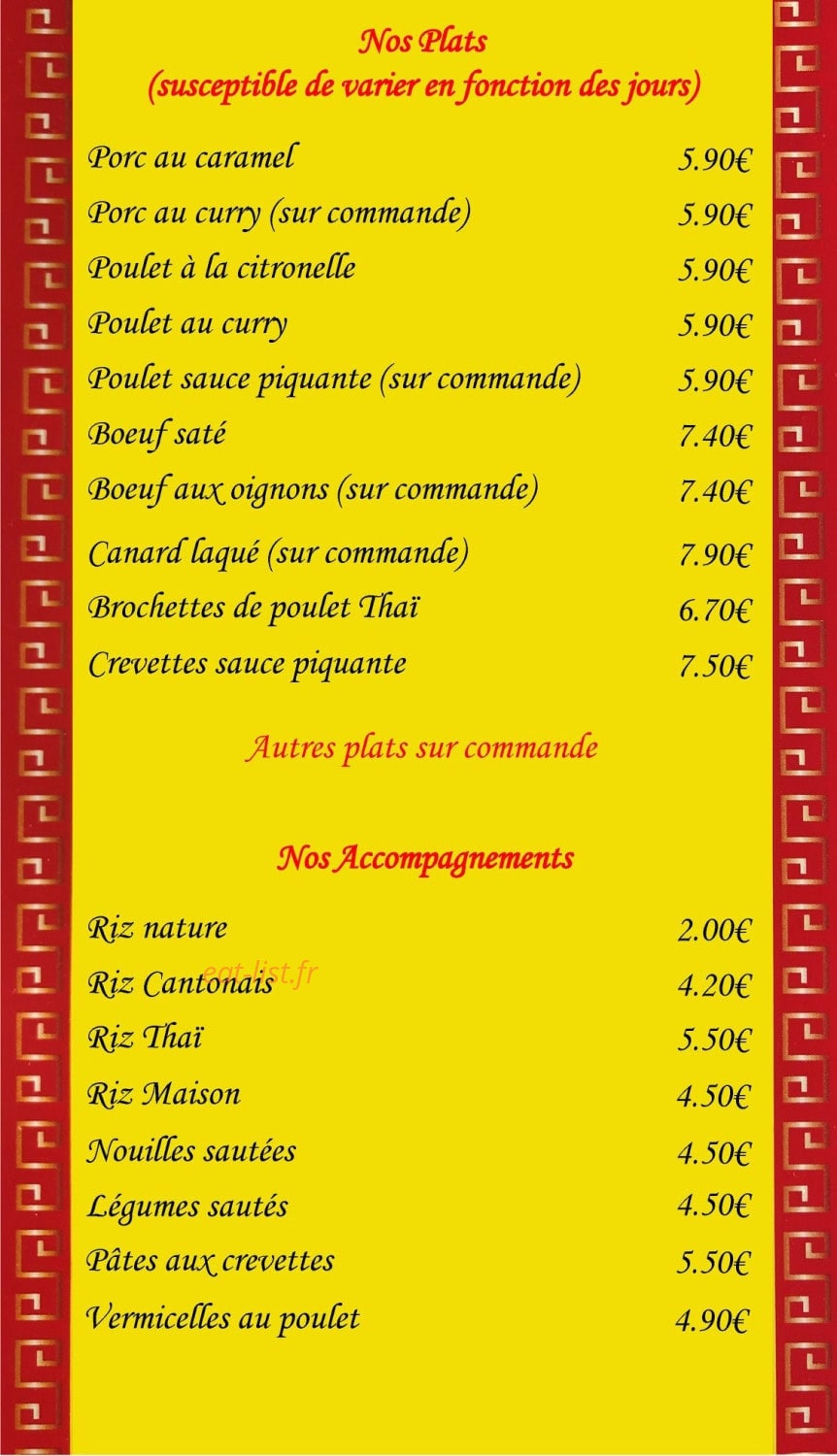 Perle d'Asie — carte page 2