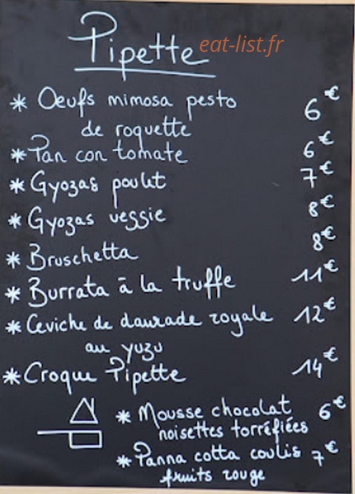 Pipette — carte page 1
