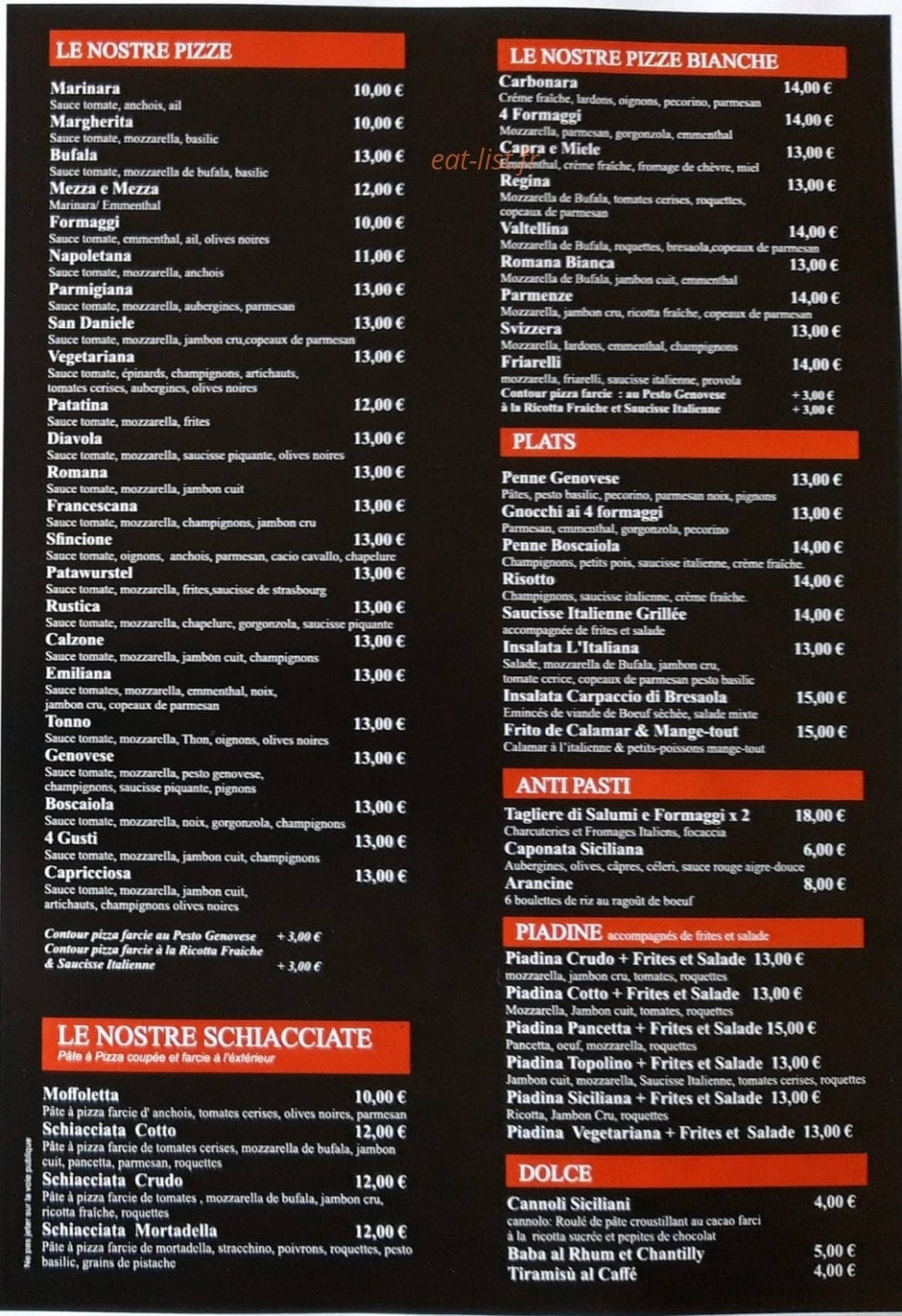 Pizze & Sfizi — carte page 2