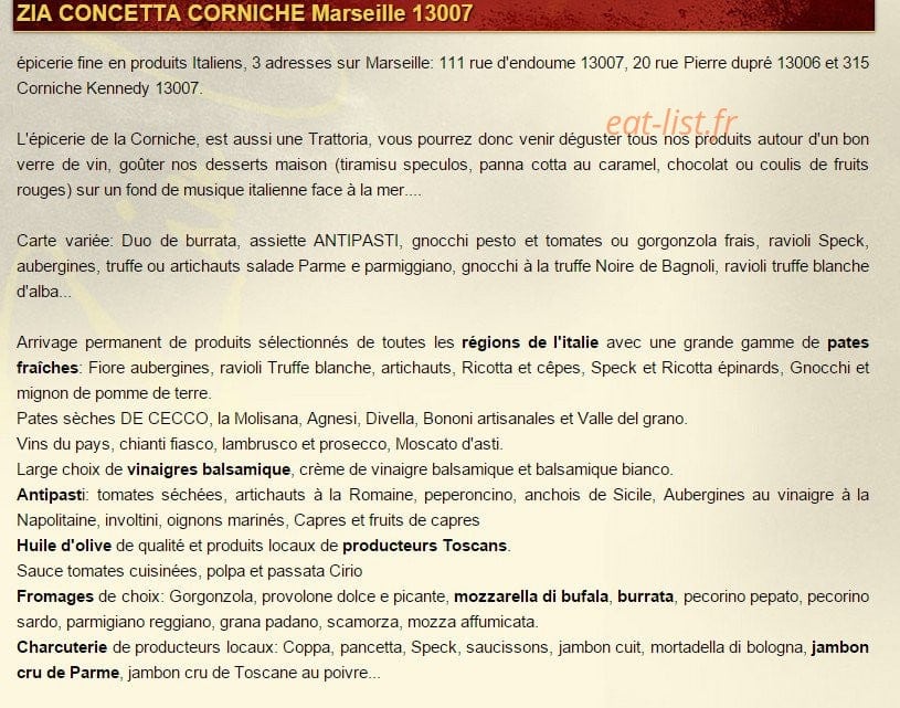 Zia concetta endoume — carte page 1