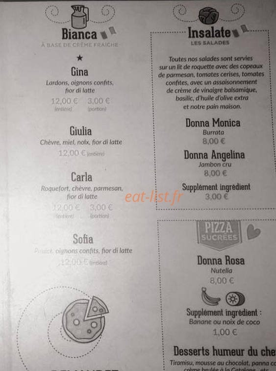 Authentique pizza — carte page 2