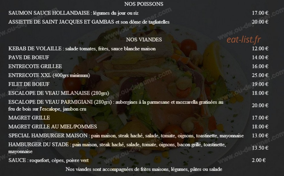 Brasserie du stade — carte page 4