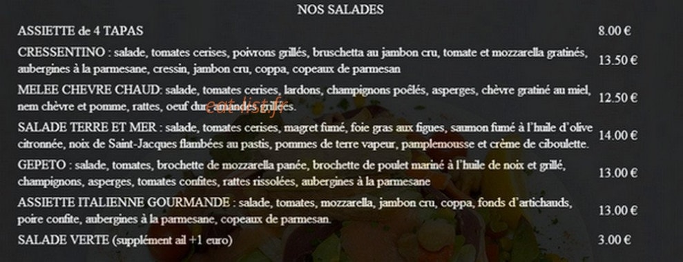 Brasserie du stade — carte page 1