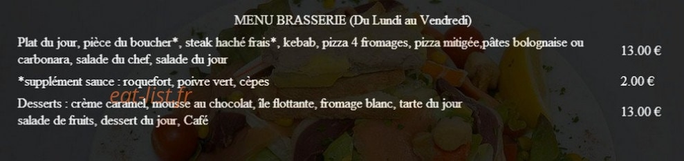 Brasserie du stade — carte page 3