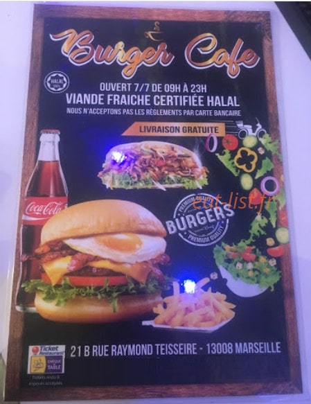 Burger Café — carte page 1