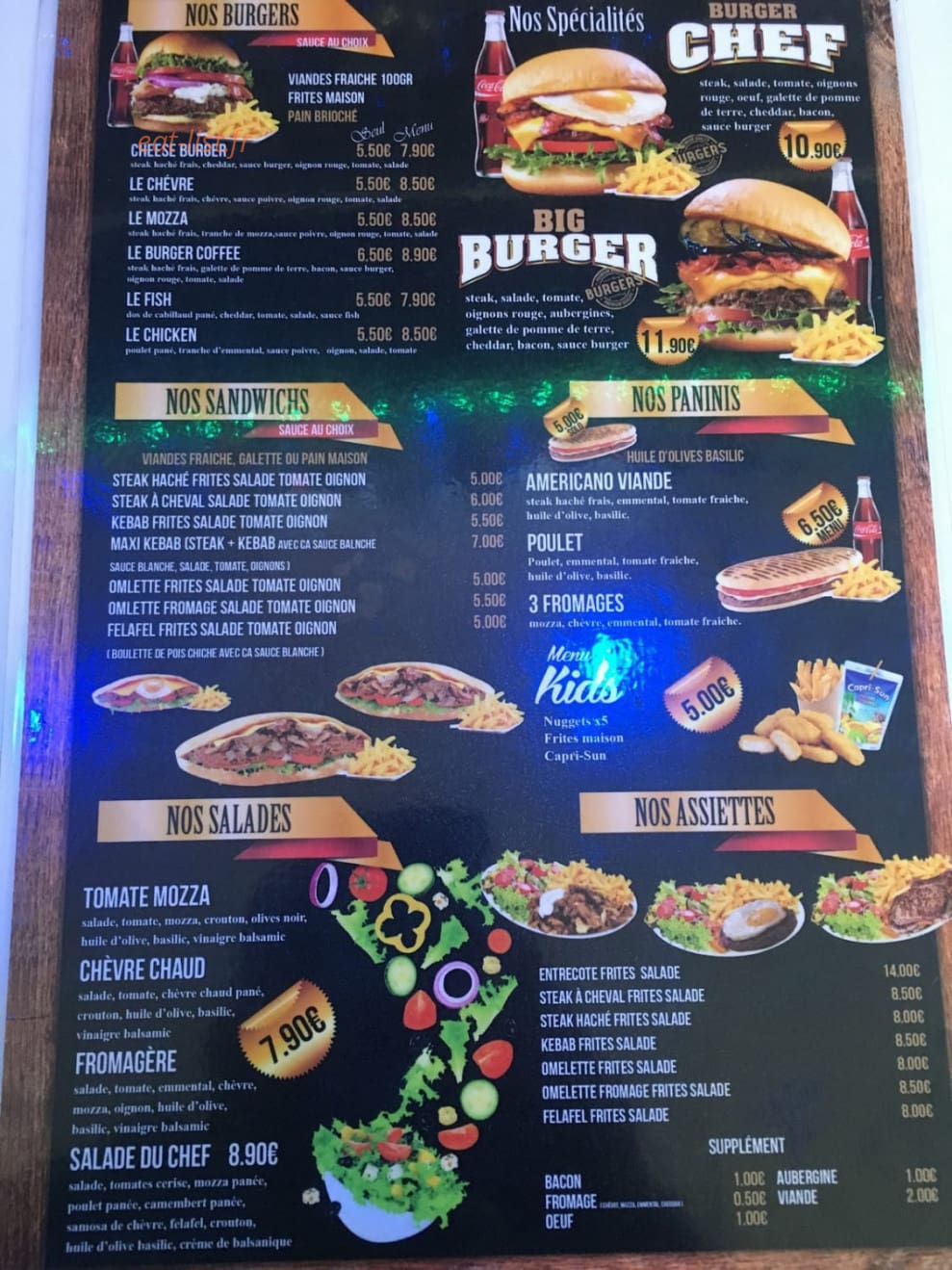 Burger Café — carte page 2