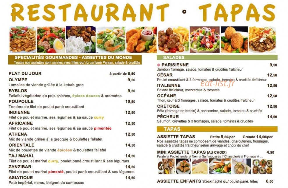 Capana café — carte page 1
