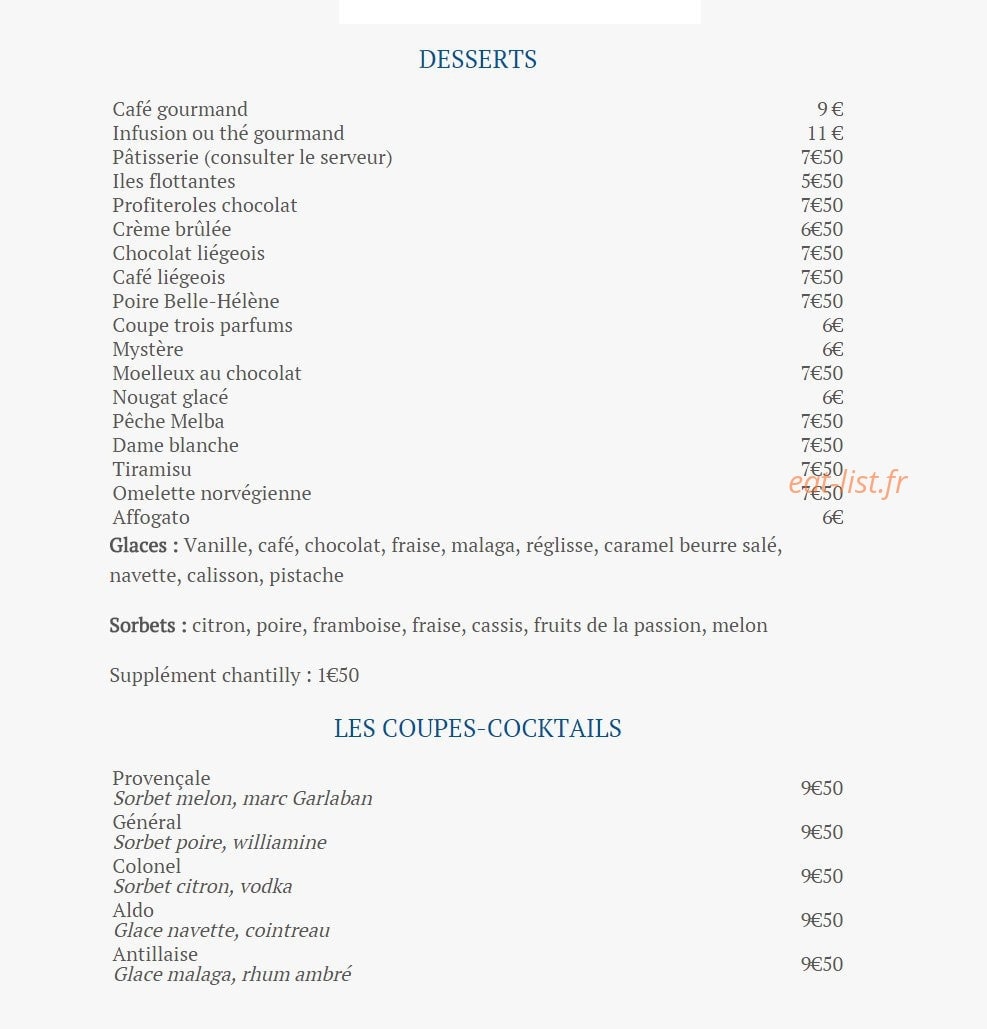 Chez Aldo — carte page 4