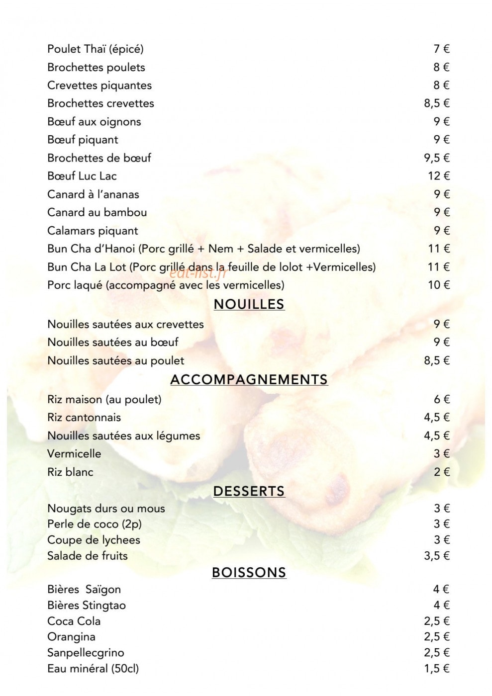 Chez Nam — carte page 2