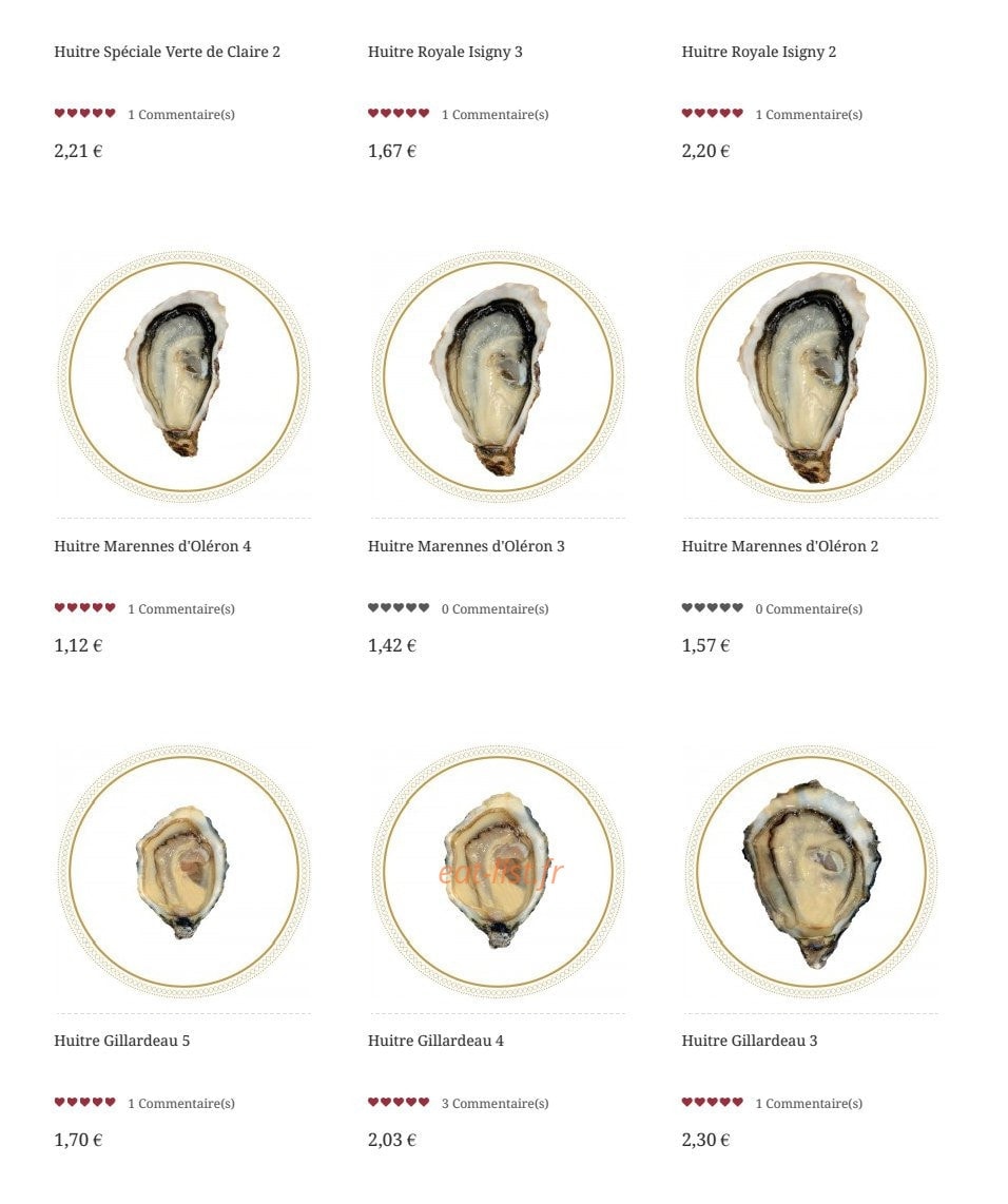 Carte et menu de Coquillages Pierrot à Marseille 8 — Coquillages suite (02)