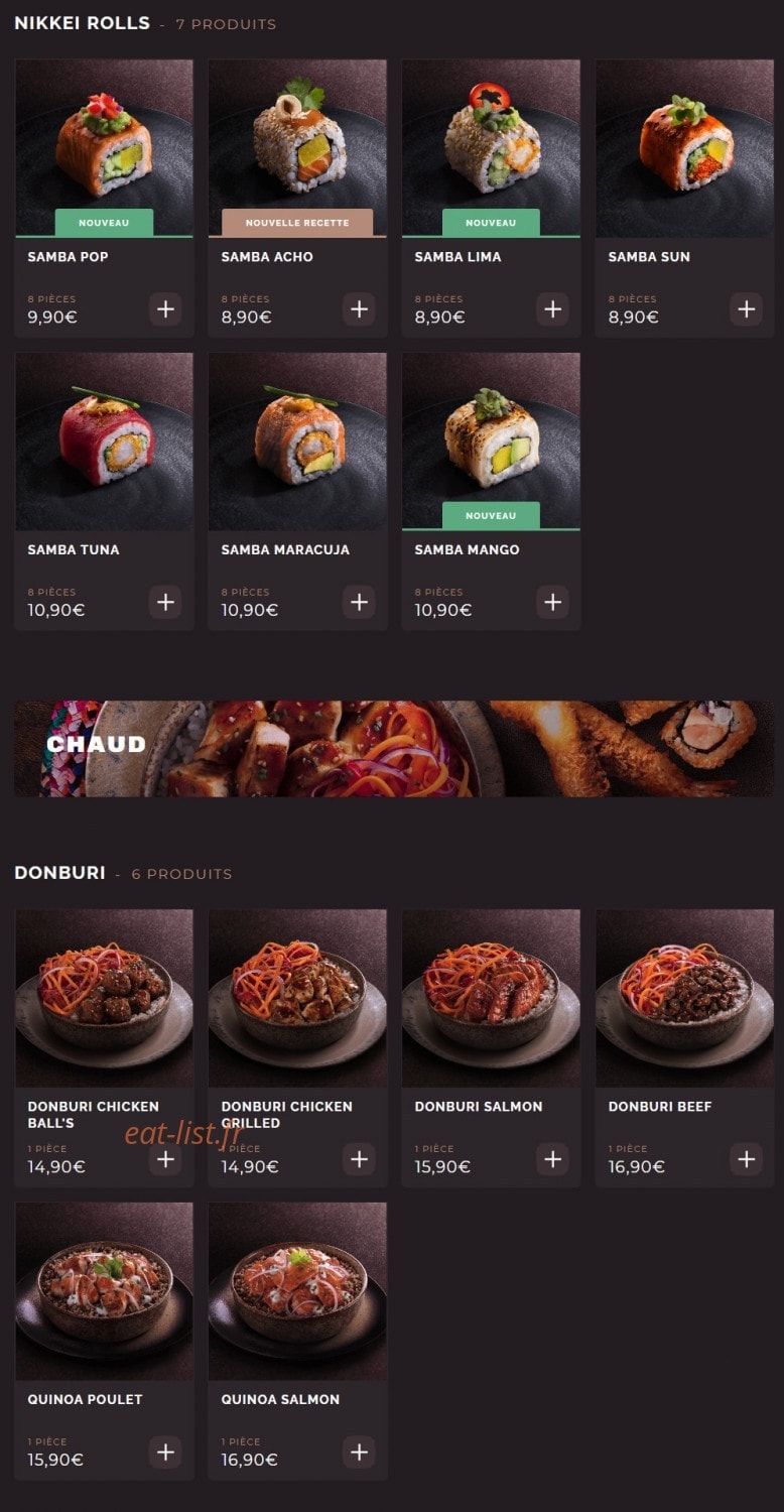 Côté Sushi — carte page 4
