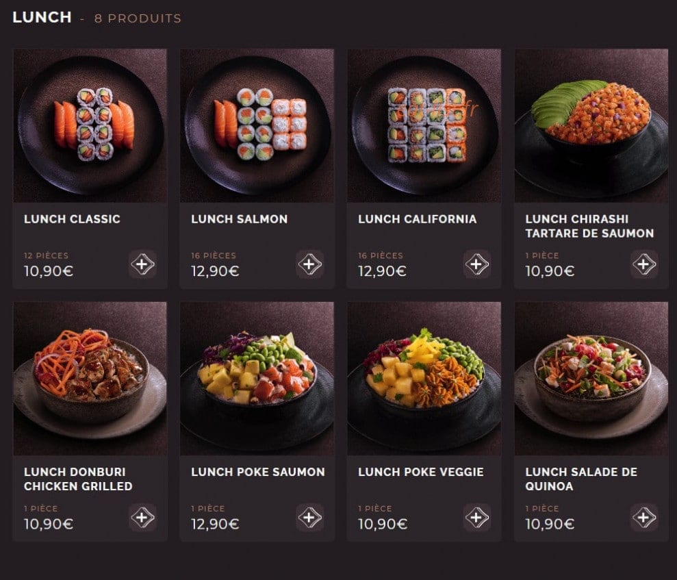 Côté Sushi — carte page 1