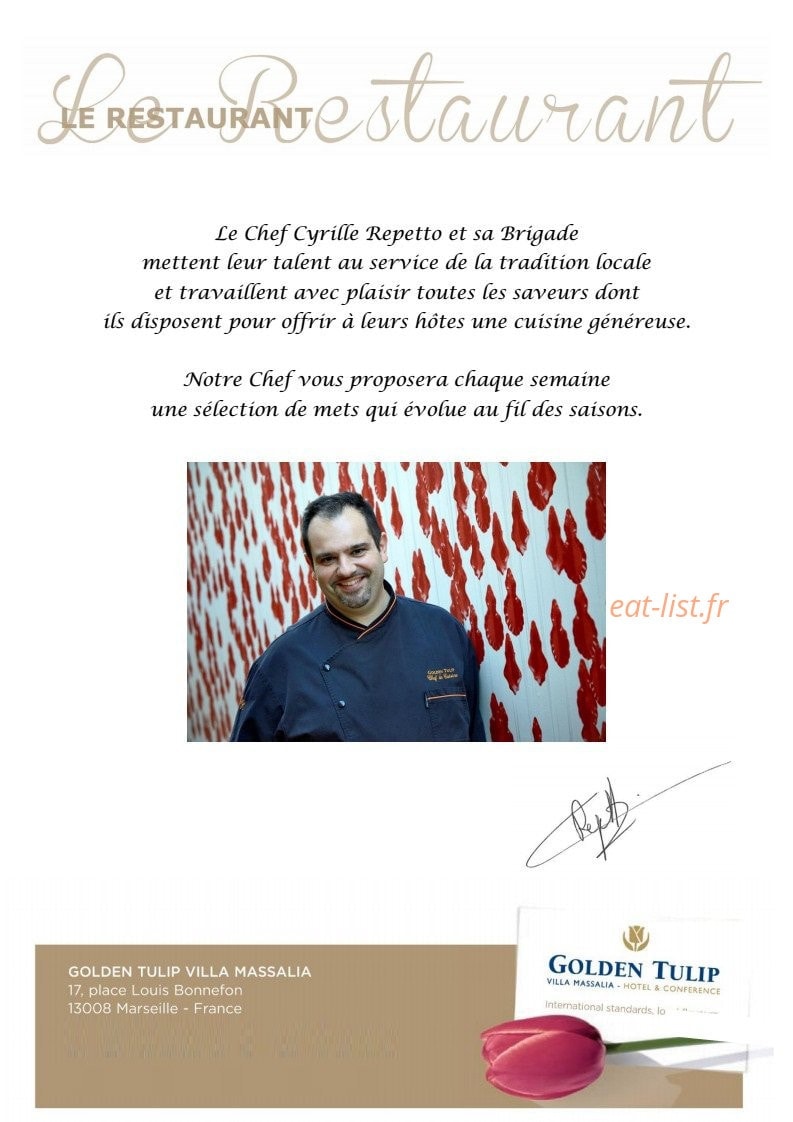Golden Tulip Villa Massalia — carte page 1