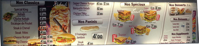 King Kebab Bonneveine — carte page 1