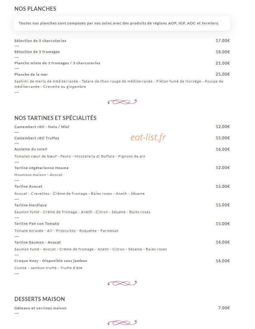 Kozy — carte page 6