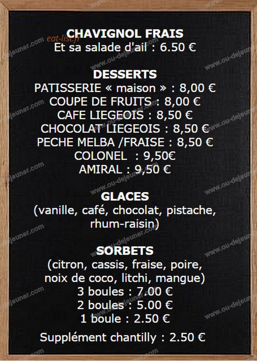 Carte et menu de L'Esplaï du grand Bar des Goudes à Marseille 8 — Les desserts