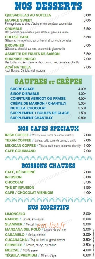 L'Indigo Café — carte page 5