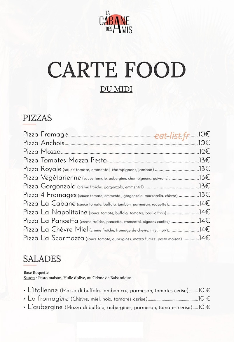 La Cabane des Amis — carte page 1